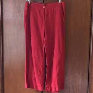CITY Unltd. Linen Wide Leg Cropped  Pants